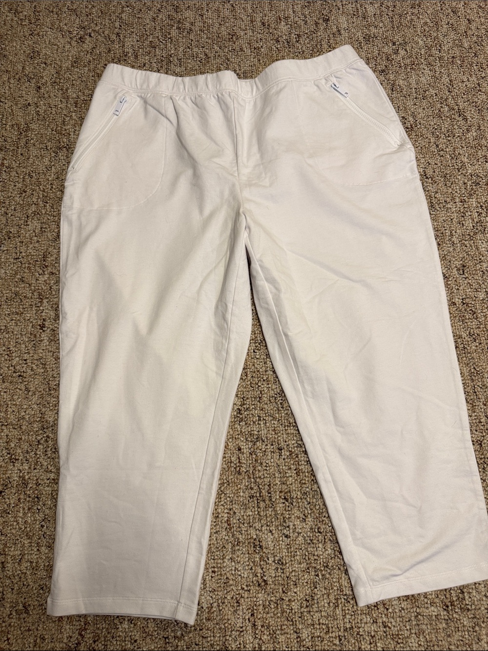 Denim&Co White Cropped Pull-On Ankle Pants - Picture 1 of 5